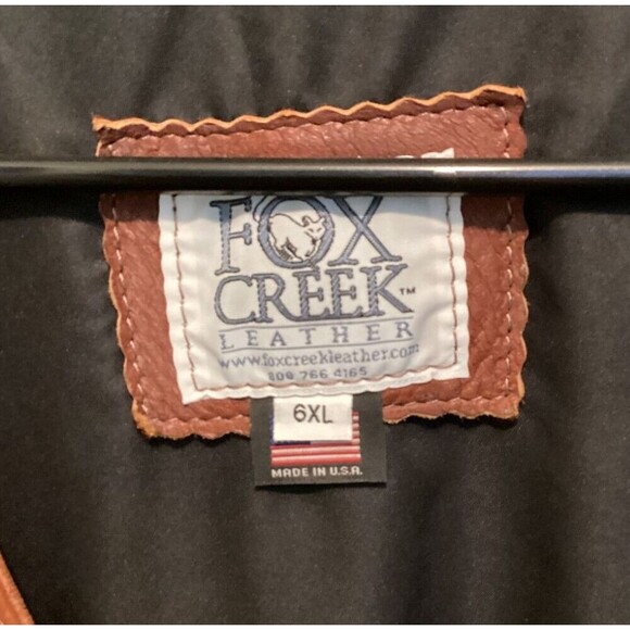 Fox Creek Leather Men's Size 6XL Button-Up Lined Sleeveless Leather Riding Vest - Picture 2 of 13